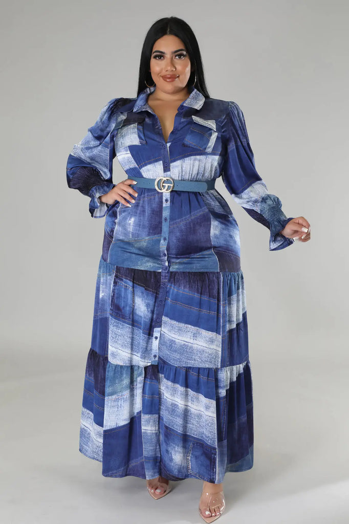 Classy Thoughts Plus Size Maxi Dress - MODERN GIRL TREND INC.