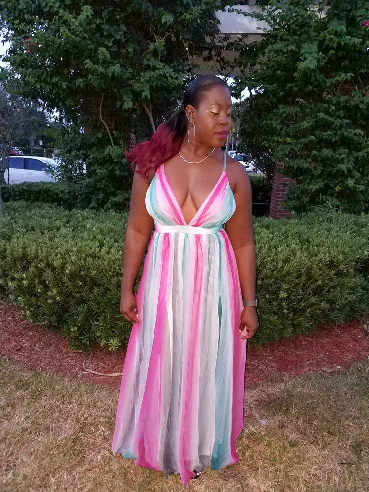 Multicolor Maxi Dress - MODERN GIRL TREND INC.