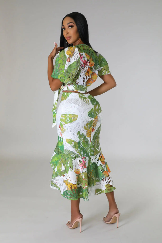 Tropical Dinner Skirt Set - MODERN GIRL TREND INC.